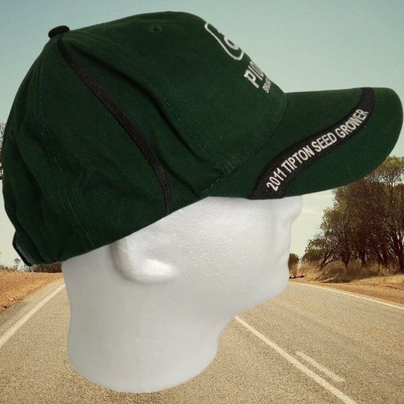 Pioneer Seed Green & White LOGO Embroidered Hook & Loop Adjustable Cap Hat OS - Picture 8 of 16